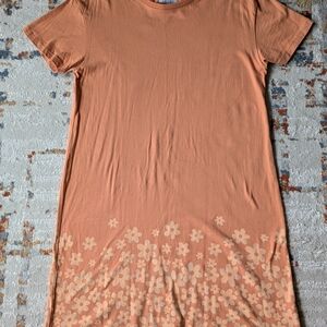 Orange Floral T-Shirt Dress